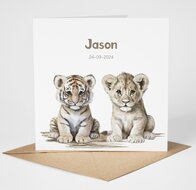 tijger en leeuw geboortekaartje