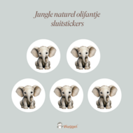 Sluitstickers Jungle naturel olifantje