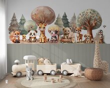 Behang sample Happy Tails met lambrisering