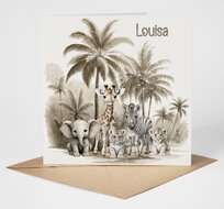 Proefdruk geboortekaartje Jungle naturel Little ones adventure