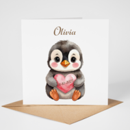 Geboortekaarten Happy Tails pinquin