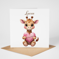 Geboortekaarten Happy Tails giraf 