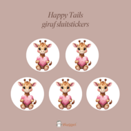 Sluitstickers Happy Tails giraf