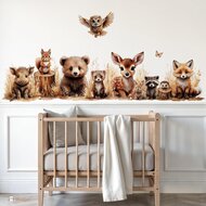 Sample naadloos fotobehang bosdieren naturel (geschikt voor een brede en smalle muur bijv. boven lambrisering)