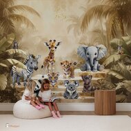 Behang Jungle Touch of gold " Little Steps" 