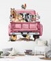 roze truck behang