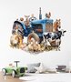 Behang Farmlife tractor blauw