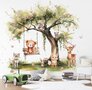 Behang Dreamy Woods swing babies pink