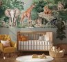 Behang Tropical jungle met bedrukte lambrisering