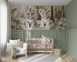 Behang sample Jungle naturel Little ones tijgertje en leeuw (geschikt voor een brede en smalle muur bijv. boven lambrisering)