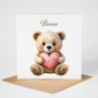 Proefdruk geboortekaartje Happy Tails beertje