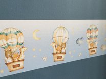 Stickerrand droomwereld luchtballon