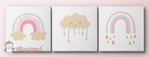 Canvas drieluik regenboog