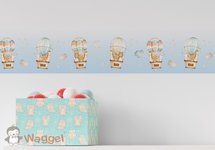 Stickerrand droomwereld luchtballon