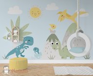 Behang dino´s groot