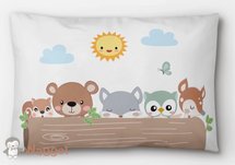Sierkussen 50x30 cm kiekeboe bosdieren