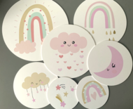 Muurcirkel set regenboog