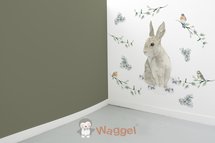 Behang dierenrijk konijntje