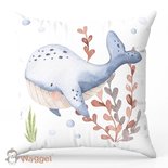 Sierkussen diep in de zee walvis