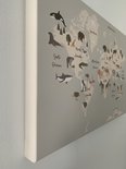 Canvasdoek wereldkaart 60x40 cm