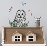 Muursticker beestenboel uil