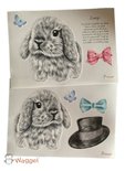 Muursticker beestenboel konijntjes