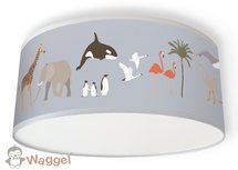 Plafondlamp wereldkaart