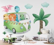 Behang dino bus avontuur