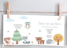 Geboortekaartje bosdieren