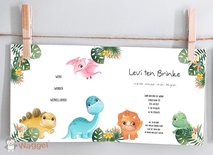 Geboortekaartje dino jeep avontuur