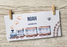 Geboortekaartje droomwereld trein Geboortekaartje droomwereld trein
