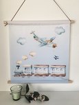 Textielposter trein droomwereld Textielposter trein droomwereld