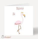 Geboortekaartje flamingo Geboortekaartje flamingo
