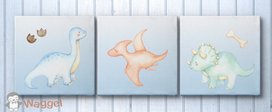Canvas drieluik dino’s Canvas drieluik dino’s