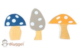 Houten paddenstoeltjes set van 3 Houten paddenstoeltjes set van 3