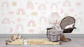Behang regenboog roze Behang regenboog roze