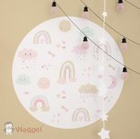 Muursticker rond regenboog roze Muursticker rond regenboog roze