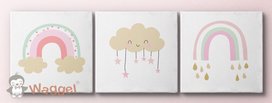 Canvas drieluik regenboog roze Canvas drieluik regenboog roze