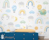 Behang regenboog blauw Behang regenboog blauw