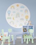 Muursticker rond regenboog blauw Muursticker rond regenboog blauw