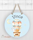 Naambordje rond droomwereld luchtballon Naambordje rond droomwereld luchtballon