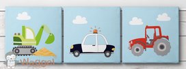Canvas drieluik stoere voertuigen Canvas drieluik stoere voertuigen