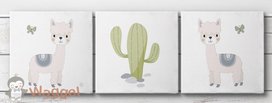 Canvas drieluik alpaca's en cactus Canvas drieluik alpaca's en cactus