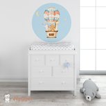 Muursticker rond dieren luchtballon Muursticker rond dieren luchtballon