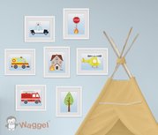 Poster set stoere voertuigen Poster set stoere voertuigen