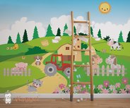 Behang boerderijdieren landschap Behang boerderijdieren landschap