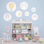 Wandcirkel set regenboog blauw Wandcirkel set regenboog blauw