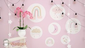 Wandcirkel set regenboog roze Wandcirkel set regenboog roze