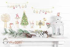 Woodland kerst muursticker Woodland kerst muursticker