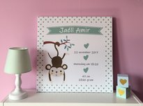 Geboortecanvas aapje Geboortecanvas aapje
